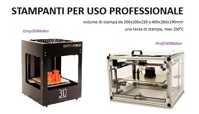 Easy3DMaker e Prof3DMaker con una testa di stampa 